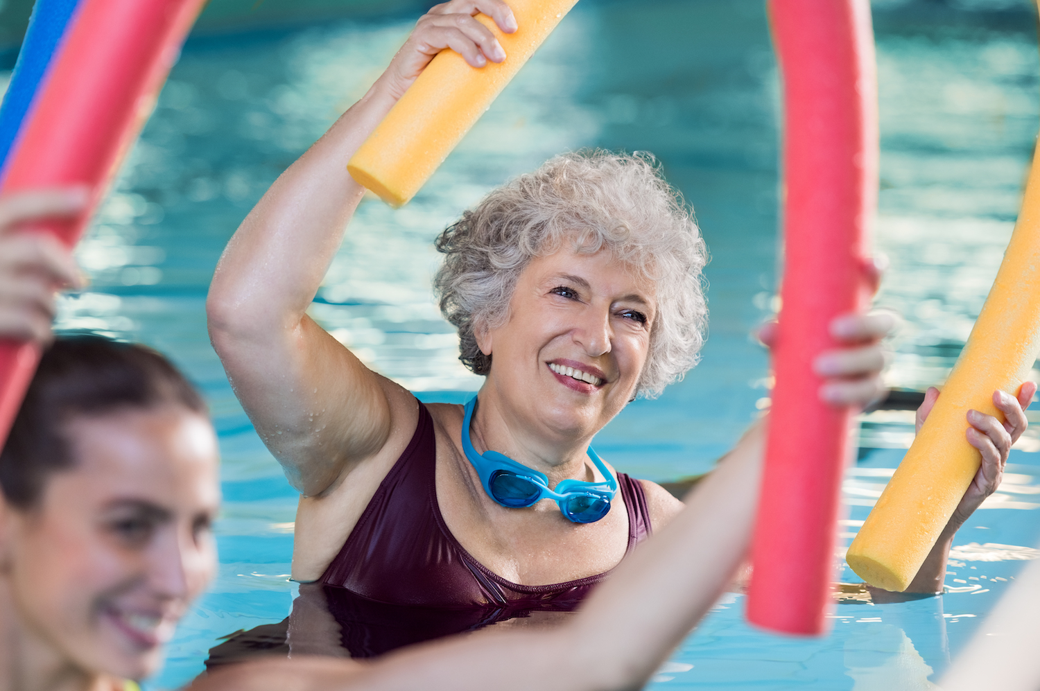 Aquatic therapy can use pool noodles as therapy